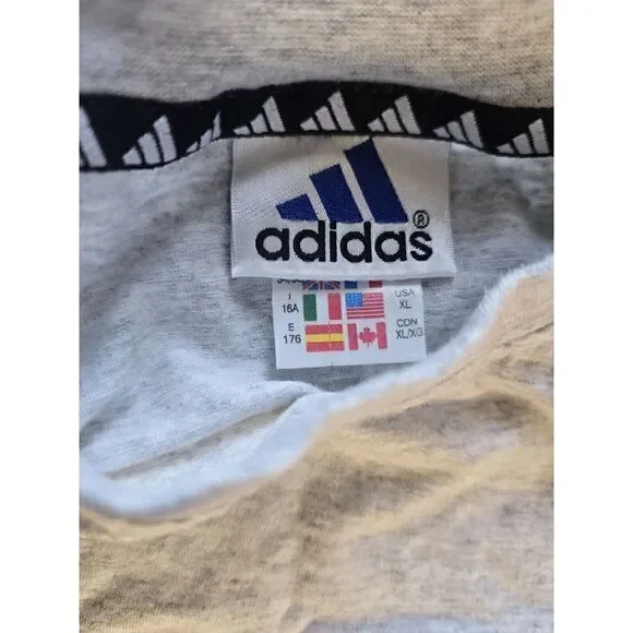 Vintage Adidas T Shirt Youth XL Gray Big Logo - Picture 3 of 7